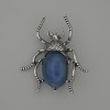 Brooch Pendant Beetle Agate 44x37mm+- silver metal