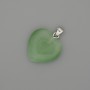Pendant Heart Light Green Cat's Eye Silver Metal, 20×20 mm diameter ±, length 30 mm ±