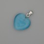 Heart-shaped Pendant Blue Cat's Eye Silver Metal, 20×20 mm ±, pendant length 30 mm ±