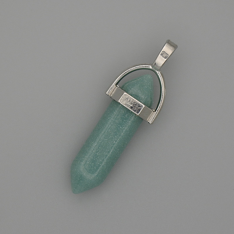 Amazonite Pendant Hexagon Crystal Ball 8x31x41mm+
