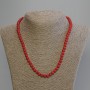 Coral Bead Necklace Smooth Round 6mm +-, length 50cm+