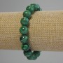 Malachite Bracelet Smooth Beads 10mm, 18cm length, stretch