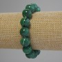 Malachite Bracelet Smooth Round Beads 12mm +/-, Length 18cm +/- (stretch)