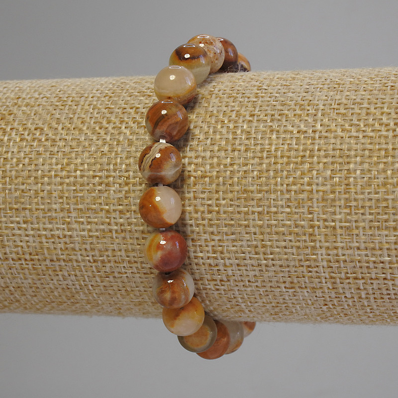 Onyx Bracelet Smooth Round Beads, 8.5 mm diameter, stretchy, length 18 cm ±