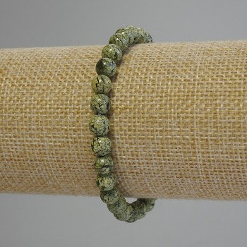 Serpentine Bracelet with Smooth Beads, 6mm dia. +/-, 18cm length +/- (stretch)