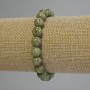 Serpentine Bead Stretch Bracelet with Smooth 8mm Round Beads, 18cm length ±