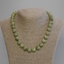 Serpentine Bead Necklace Smooth Round 12mm +-, length 50cm+- with clasp
