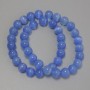 Azure Cat's Eye Beads - Blue Synthetic Stone, smooth round bead 9.5mm ± on a fishing line, length 36cm+