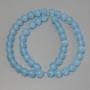 Cat's Eye beads blue synthetic stone, smooth round bead, diameter 8mm ± on a string, length 37cm+