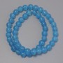 Cat's Eye Blue Beads synthetic stone smooth round bead, diameter 8.5mm on fishing line, length 37cm+