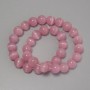 Cat's Eye Beads Pink Synthetic Stone Smooth Round 12mm ± on Thread, 37cm ±