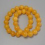 Cat's Eye Orange Beads, 11.5 mm Smooth Round Beads on Thread, 37 cm+ length, synthetic stone