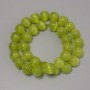 Cat's Eye Beads Olive Synthetic Stone Smooth Ball, diameter 11.5 mm± on fishing line, length 37 cm+