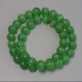 Cat's Eye Beads Green Synthetic Stone Smooth Round Bead, diameter 9.5 mm± on thread, length 38 cm+