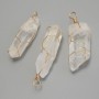 Rock Crystal Pendant in Gold-plated Filigree, Assorted Sizes 17-20x54-63mm+-, Gold Metal
