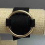 Black bracelet “Clasp” “nubuck color metal” gold