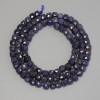 Sapphire Beads, Faceted Cube, 4 mm± Diameter, on Thread, 39 cm+ Length