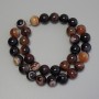 Agate Beads round smooth ball 12mm± on thread, length 39cm+