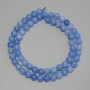 Aquamarine Beads smooth round ball 6mm+ on thread, length 38cm+