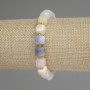Morganite Bead Bracelet, Faceted Cube 9 mm±, Beads 3 mm±, 18 cm± Stretch