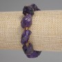 Amethyst Bracelet, natural uncut stone, diameter 13-16x12-14mm±, beads 3mm±, length 18cm±, stretch