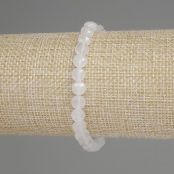Bracelet Mountain Crystal Beveled Coin 6mm+-, 18cm length+- Stretch