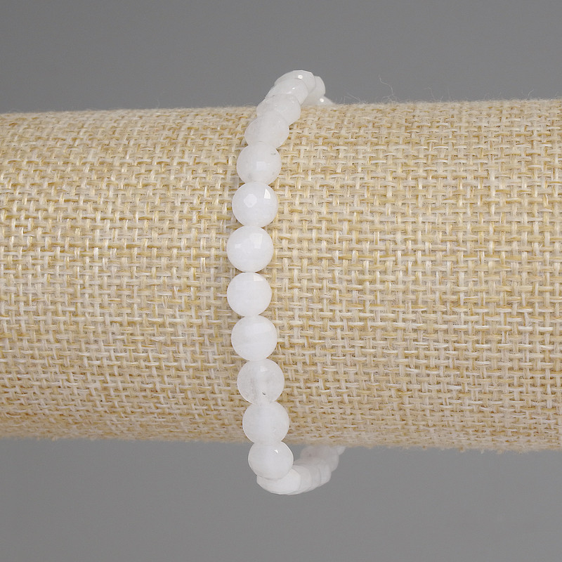 Bracelet Mountain Crystal Faceted Coin 6mm+-, length 18cm+- stretch