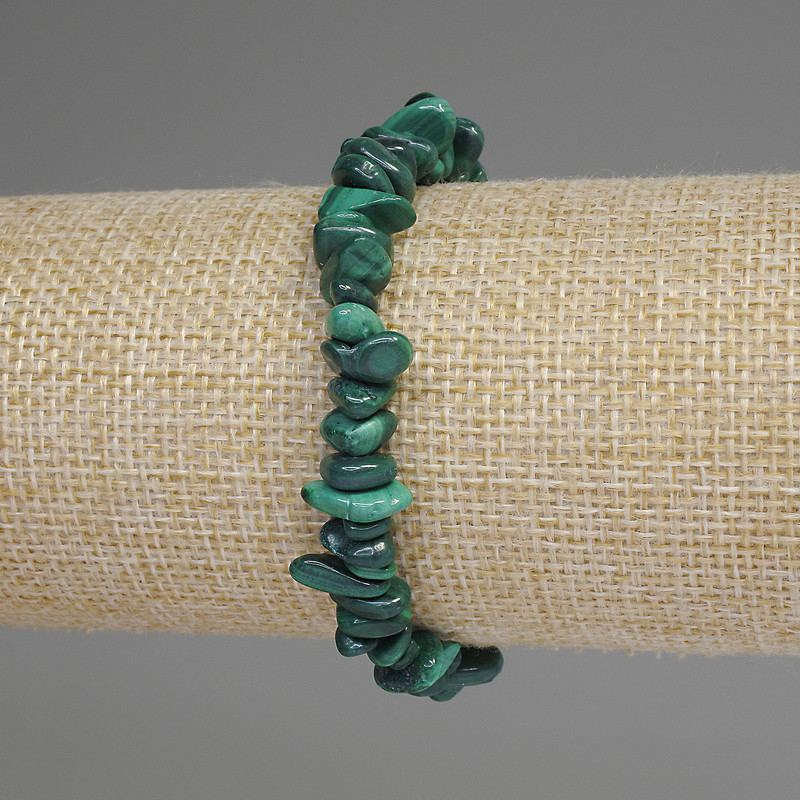 Malachite Chip Stretch Bracelet 5-9×3-4mm, length 18cm+, stretch