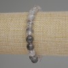 Bracelet Diamond Quartz Herkimer Diamond Quartz Smooth Bead 8mm+-, length 18cm+-, stretch