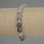 Bracelet Diamond Quartz Herkimer Diamond Quartz Smooth Bead 8mm+-, length 18cm+-, stretch