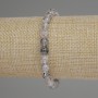 Bracelet Diamond Quartz Herkimer Diamond Quartz Smooth Bead 6mm+-, Stretch Length 7.1" (18 cm)