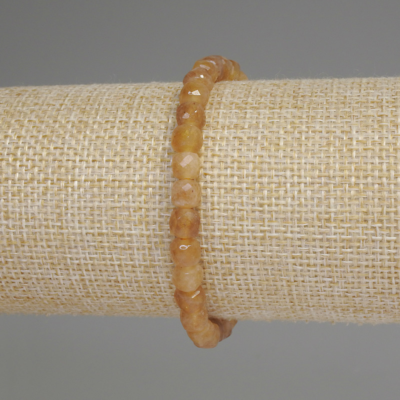 Bracelet Faceted Citrine Cube, diameter 5.5 mm, length 18 cm, stretch