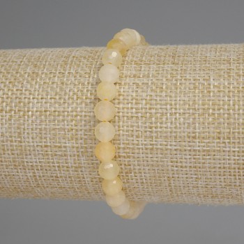 Bracelet Citrine Faceted Bead, 6mm diameter, 18cm length, stretch