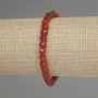 Carnelian Bead Bracelet with Faceted Cubes, 5mm diameter, 18cm length, stretch