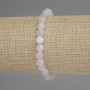 Bracelet Pink Quartz Faceted Round Bead, 6mm diameter ±, length 18cm ± stretch