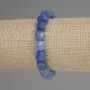 Blue Aventurine Bead Bracelet with Faceted Cubes, 9mm diameter, 18cm length, stretch