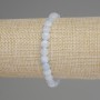 Aquamarine Bracelet Faceted Coin Beads, 6mm diameter +-, 18cm length, stretch