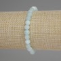 Aquamarine Bead Bracelet, Faceted Round Beads, 6mm diameter, stretchy 18cm length