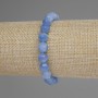 Bracelet Aquamarine Faceted Bead, 8mm diameter, 18" length, stretch
