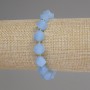Aquamarine Bracelet Faceted Diamond Shape, diameter 10x9mm± beads 3mm±, length 18cm± stretch