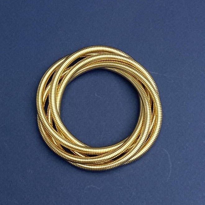 Elastic Flexible Bracelet in Golden Metal