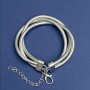 Triple Bracelet in Silver-Tone Metal with Extender Chain
