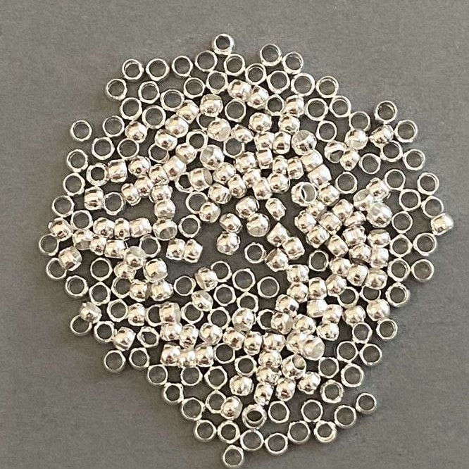 Crimp Crimp Beads 'Swivels', diameter 3mm, metal color 'silver' pack 300 g