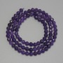 Amethyst Beads, faceted round beads, 4 mm diameter ±, 38 cm length on thread