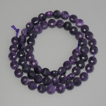 Sugilite Beads Faceted Coin 6.5 mm, 38 cm on a Thread