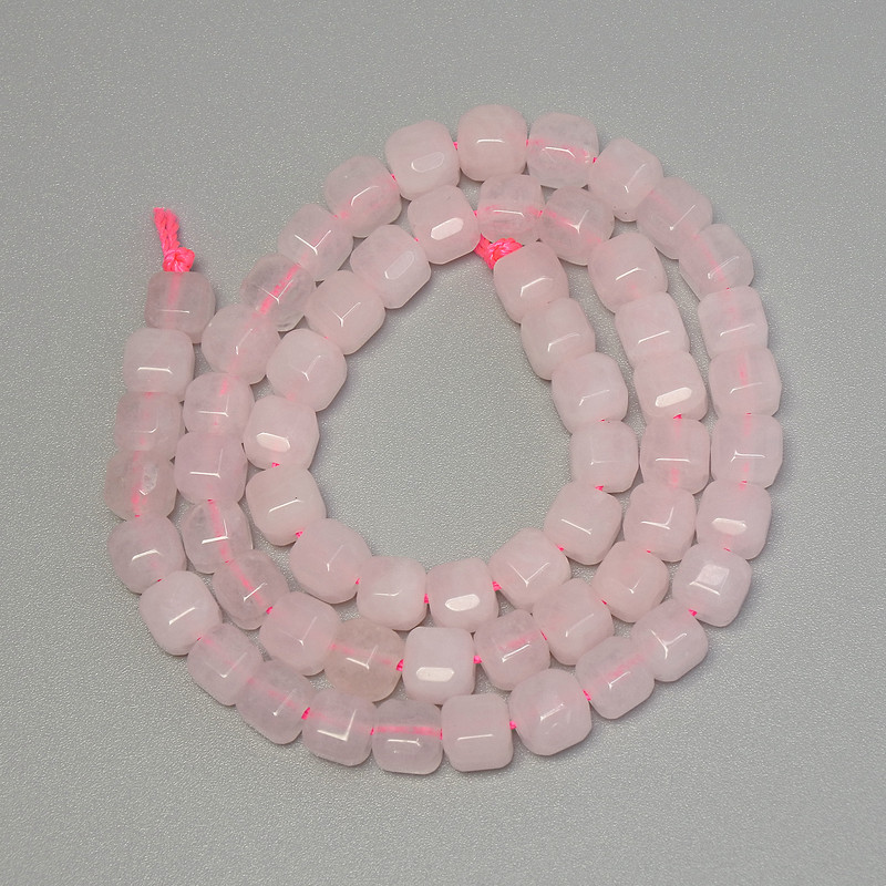 Beads Pink Quartz Faceted Cube Beads 5x5 mm, 38 in. string