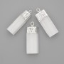 Pendant of Unpolished Selenite 30x12mm ±, length 33mm ±, silver metal