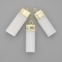Pendant Selenite Mineral Untreated 32×12mm±, length 36mm± Gold Metal