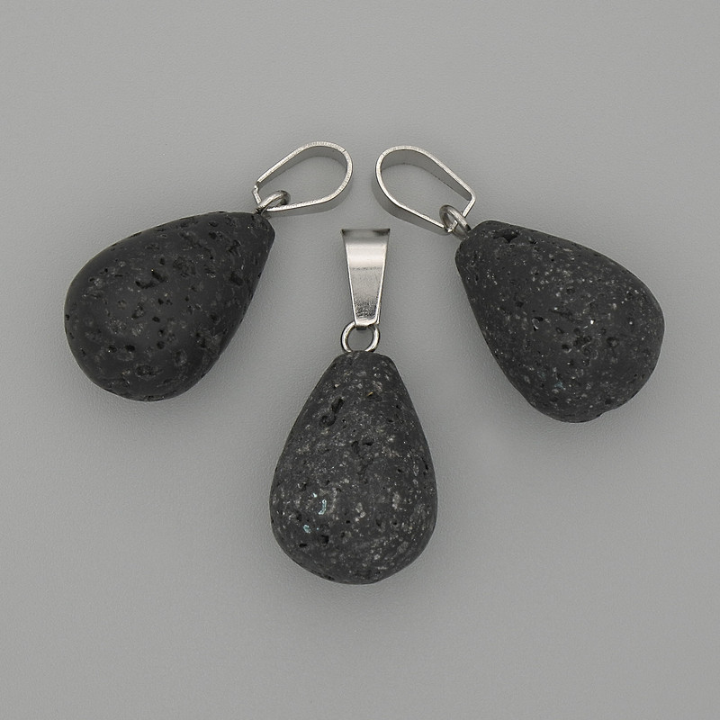 Droplet Lava Pendant 19x13mm+-, length 29mm+