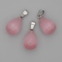 Droplet Pendant of Rose Quartz Cat's Eye 19x13mm±, length 29mm±